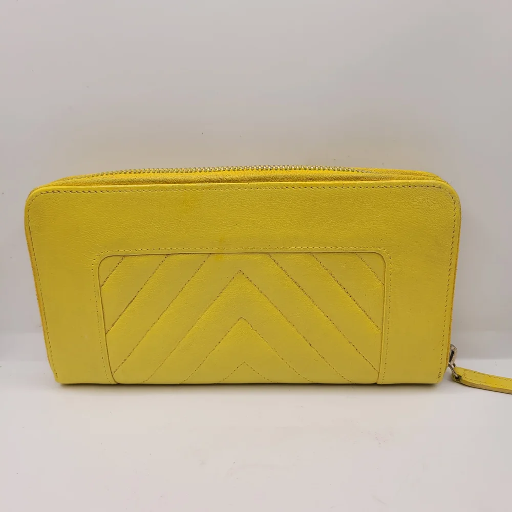 Chanel Yellow Quilted Leather Wallet
